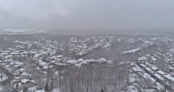 Havazott Házak Kisvárosban Tél Után Hóesés Felülről South River New — Stock videók