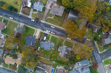 New Jersey 'deki küçük Amerikan kasabasının yüksekliğinden manzara