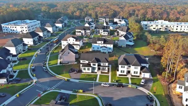 Luftaufnahme Einer Amerikanischen Kleinstadt New Jersey Aus Der Höhe — Stockvideo