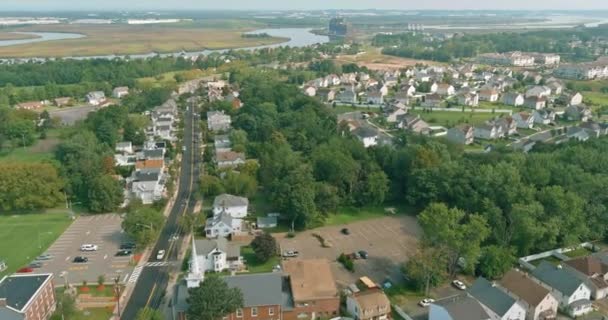 Distrito Nueva Jersey Pequeño Pueblo Americano Con Condiciones Vida Cómodas — Vídeos de Stock
