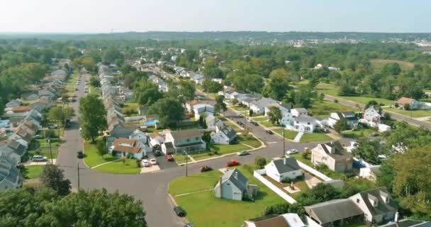 Kényelmes Életkörnyezet Kis Amerikai Város New Jersey Amely Alszik Lakóházak — Stock videók