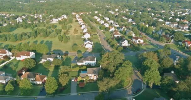 Paisaje Pequeña Ciudad Rural Americana Nueva Jersey Consta Casas Privadas — Vídeo de stock