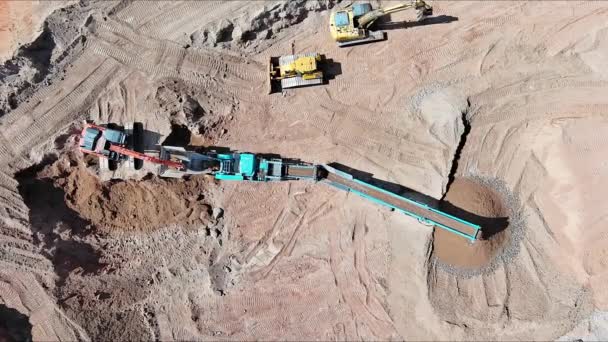 Processi Cava Mineraria Fossa Aperta Roccia Tipo Schiacciato Con Trasporto — Video Stock