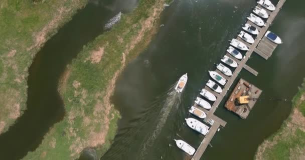 Barche Moli Bellissima Marina Oceanica Panoramica Bellissima Vista — Video Stock