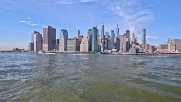 Όμορφη Πανοραμική Θέα Της Νέας Υόρκης Ορίζοντα Manhattan Midtown Κτίρια — Αρχείο Βίντεο