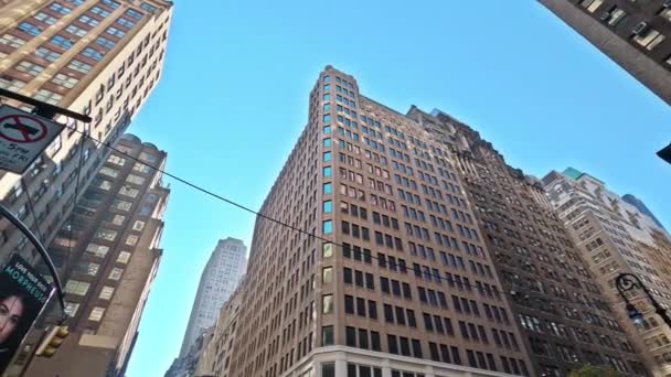 Vista Panorámica Manhattan Nueva York Desde Los Edificios Americanos Rascacielos — Vídeos de Stock