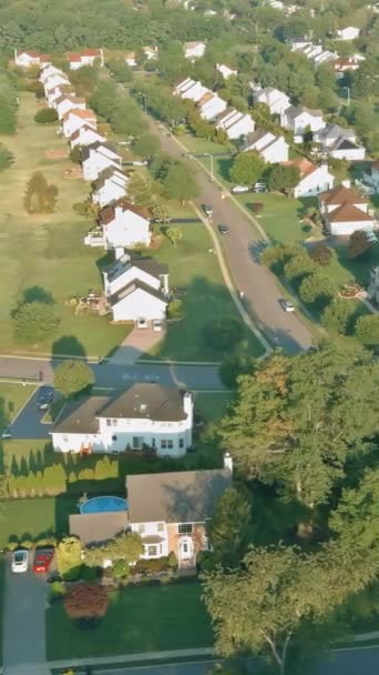 Paisagem Pequena Cidade Rural Americana Nova Jersey Consiste Casas Particulares — Vídeo de Stock