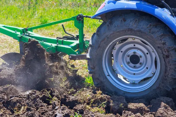 stock image Tractors are used to plough land in autumn so that it is ready for spring planting