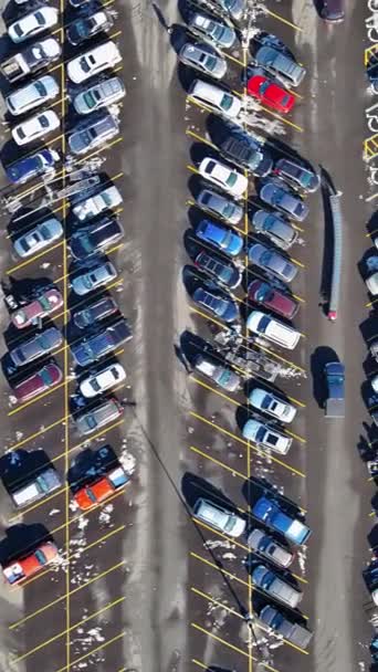 Parking Nawierzchnią Asfaltową Położony Pobliżu Centrum Handlowego Karolinie Południowej Zimą — Wideo stockowe