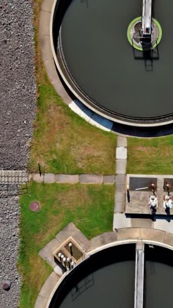 工业废水处理厂 配有曝气池 水再循环净化 — 图库视频影像