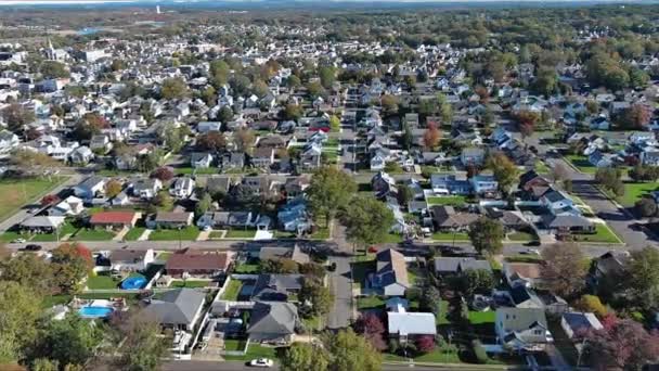 Landscape Scenic Aerial View Suburban Town Settlement New Jersey Usa — Stock Video