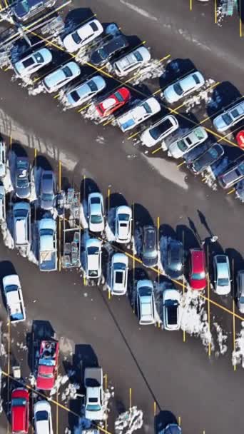 Duży Parking Dla Samochodów Znajduje Się Pobliżu Centrum Handlowego Karolinie — Wideo stockowe