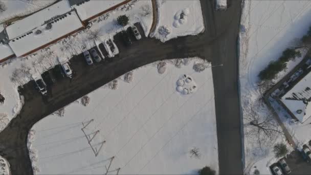 Hófödte Házak Kis Amerikai Város Felett Tél New Jersey — Stock videók