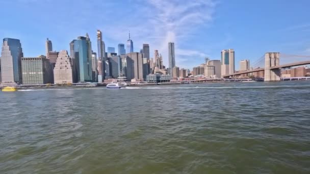 New York City Beautiful City Magnificent Skyline Beautiful Office Buildings — Stock Video