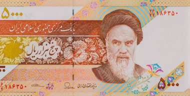 Ulusal para birimi İran İslami Cumhuriyeti nakit 5000 riyal.