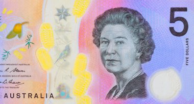 Avustralya 'nın banknotları kağıt para değerleri nakit beş dolar