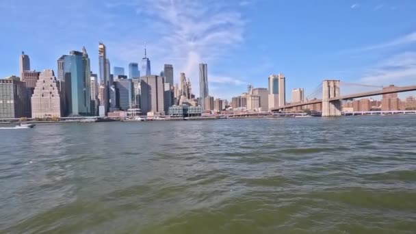Panoráma Kilátás New York City Featuring Manhattan Belvárosi Üzleti Negyed — Stock videók