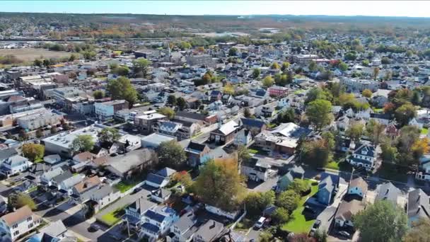 Amerikanische Kleinstadt New Jersey Usa Mit Blick Auf Die Dächer — Stockvideo