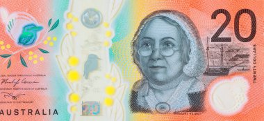 Avustralya banknotları kağıt para 20 dolar değerindedir.
