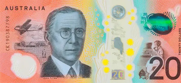 Avustralya para birimi banknotlardan oluşur kağıt para 20 dolar değerindedir