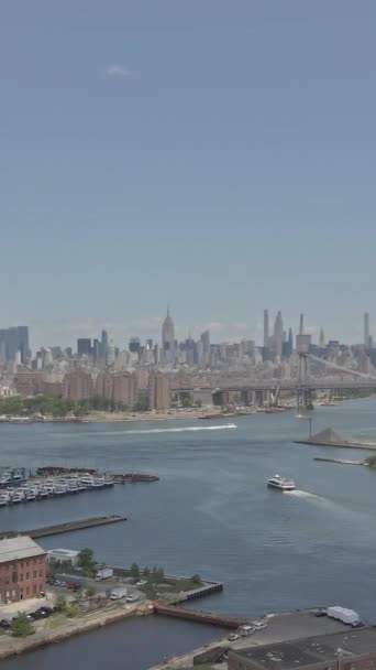 East River Mentén Elhelyezkedő Festői Környék Lenyűgöző Kilátást Nyújt Ikonikus — Stock videók