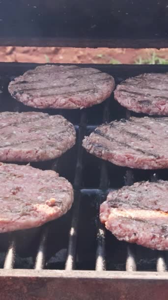 Churrasqueira Fogo Grill Foi Preparado Fim Cozinhar Grelhados Carne Carne — Vídeo de Stock