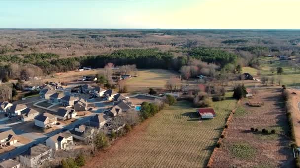 Uitzicht Van Boven Van Amerikaanse Stad Residentiële Huizen South Carolina — Stockvideo