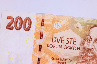 Çek Cumhuriyeti cephesinde Ceska Narodni Banka tarafından çıkarılan 200 altlık banknotlar