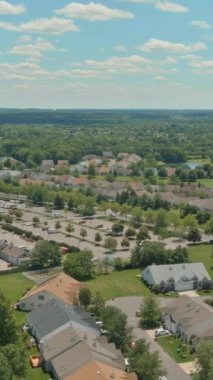 Summertime in New Jersey, small American town is positioned between forest plantations