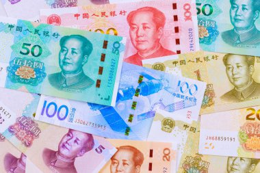 Çin Yuan nakit banknotu çeşitli banknotlar halinde Çin ekonomisinde kağıt para oluşturur.