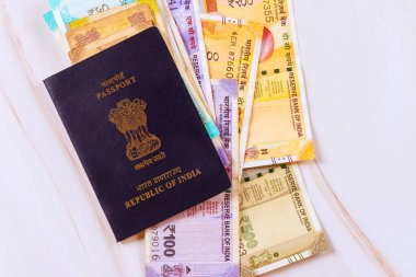 Hindistan Cumhuriyeti pasaportu çeşitli banknotlarda Hindistan rupileri üzerinde bulunmaktadır.