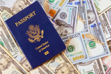Amerikan dolarının üzerindeki Amerikan pasaportu ile Amerikan doları banknotları arasında çok az bir fark vardır.