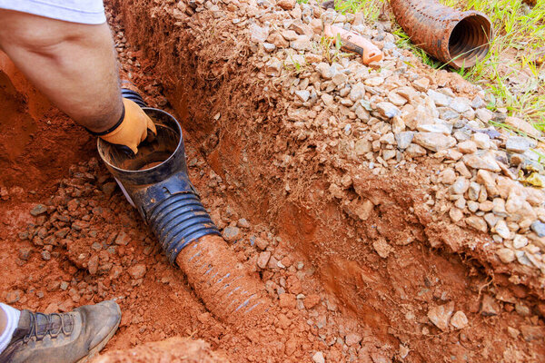In order to collect rainwater, storm sewer pipe underground needs to be replaced due to damage.