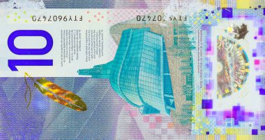 Kanada Bankası polimer banknotlar 10 dolar arka görünüm ile banknotlar