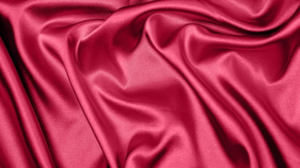 Viva Megantaトーン赤マゼンタ生地アトラス 縫製のためのピンクシルクサテンのテクスチャを閉じます 背景の壁紙 ねじれ布 2023年のトレンドカラー ファッションカラーパターン — ストック写真