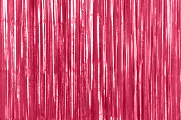 Viva Meganta Tónované Červené Fialové Stříbrné Fólie Třpytivé Opony Třpytivé — Stock fotografie