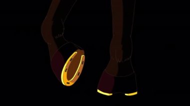 At nallı siyah at toynakları. Alfa kanalında el yapımı HD görüntüler izole edildi