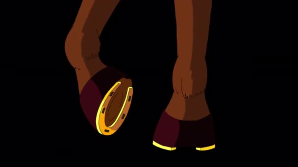 Nallı Kahverengi Toynakları Yapımı Animasyon Görüntüleri Alfa Kanalında Izole Edildi — Stok video