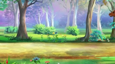 Kahverengi Tay güneşli bir günde parkta yürüyor. El yapımı HD görüntüler, hareket grafikleri