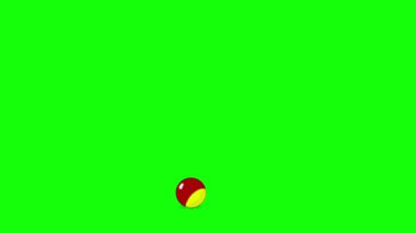 Red tabby kitten plays with a ball. Handmade animated looped HD footage isolated on green screen