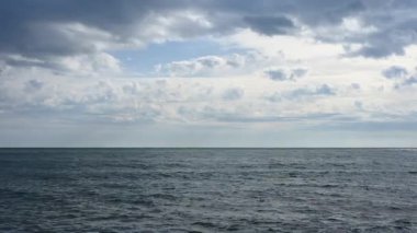 The coast of the Black Sea near Fontanka village in Odessa, Ukraine, on a sunny winter day