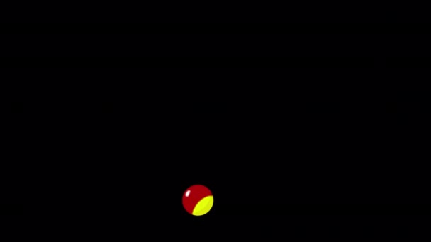 Black Kitten Plays Ball Handmade Animated Looped Footage Isolated Alpha — Stock Video