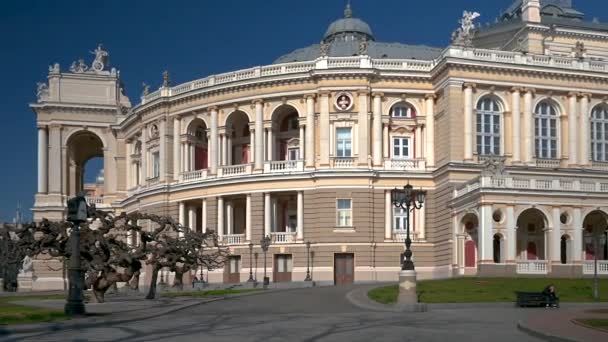 Odessa Ucrânia 2023 Vista Teatro Ópera Balé Odessa Ucrânia Partir — Vídeo de Stock