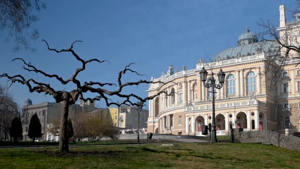 Οδησσός Ουκρανία 2023 Άποψη Της Όπερας Και Μπαλέτου Θέατρο Στην — Αρχείο Βίντεο