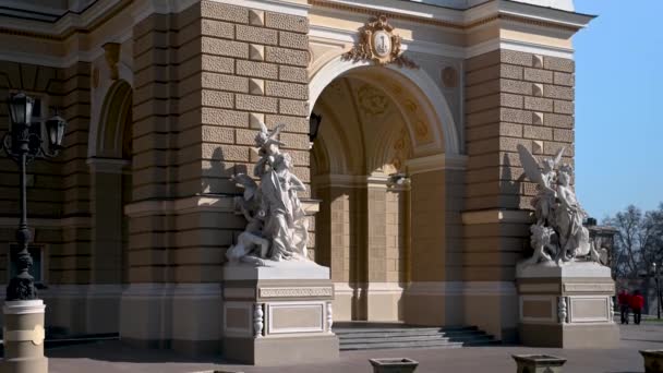 Οδησσός Ουκρανία 2023 Άποψη Της Όπερας Και Μπαλέτου Θέατρο Στην — Αρχείο Βίντεο