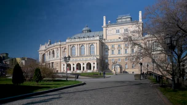 Odessa Ukraine 2023 Blick Auf Das Opern Und Balletttheater Odessa — Stockvideo