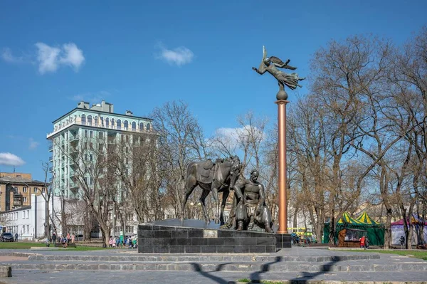 Odessa Ukraina 2023 Pomnik Atamana Gołowatego Placu Starobazarowym Odessie Ukraina — Zdjęcie stockowe