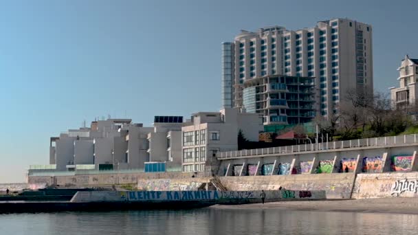 Odessa Ukraina 2023 Lägenhet Vid Havet Arcadia Resort Odessa Stad — Stockvideo