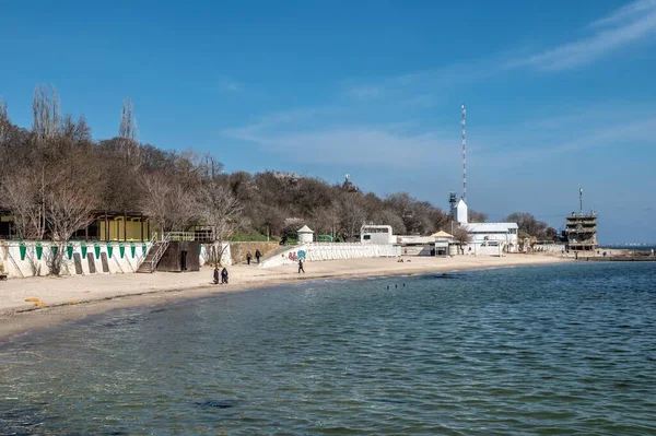 Odessa Ukraine 2023 Schwarzmeerküste Wilden Strand Odessa Ukraine Einem Sonnigen — Stockfoto