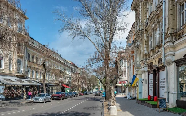 Odessa Ukrajina 2023 Kateřinská Ulice Oděse Ukrajina Slunečného Jarního Dne — Stock fotografie